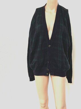 John Ashford Wool Blend Cardigan Women’s M/L Relaxed V-Neck Made Italy John Ashf